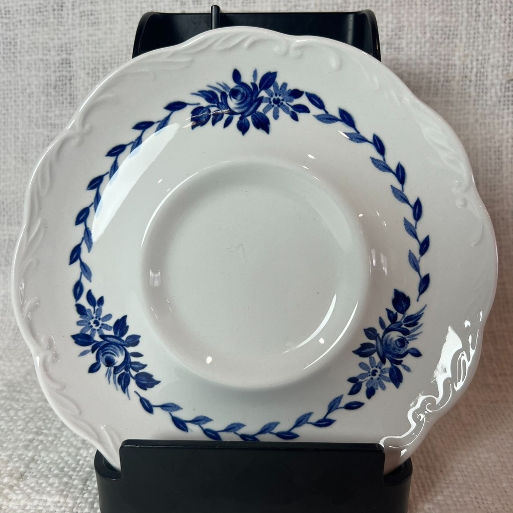 Vintage J.‎ & G. Meakin Ironstone China Tea Saucer Set 4 Dresden Blue 5.5" Plate - Picture 4 of 7